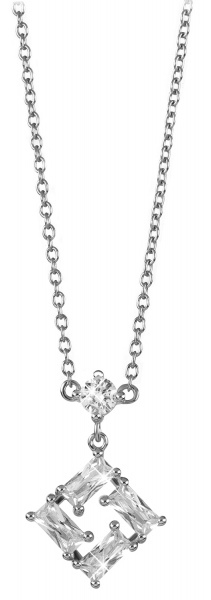 Silver Cat Žiarivý strieborný náhrdelník s kubickými zirkónmi SC334-041655501