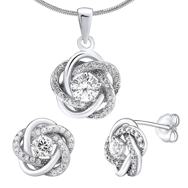 Silvego Strieborný set šperkov so zirkónmi Rosalyn JJJS0088 (náušnice, prívesok)
