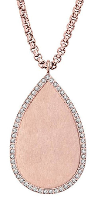 Tamaris Ružovo pozlátený náhrdelník Naomi kvapka sa zirkónmi TJ044