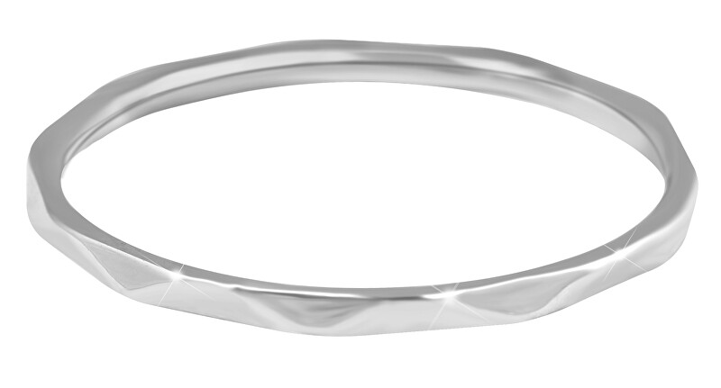 Troli Minimalistický oceľový prsteň s jemným dizajnom Silver 52 mm