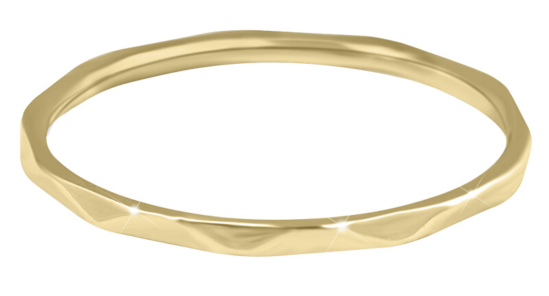 Troli Minimalistický pozlátený prsteň s jemným dizajnom Gold 52 mm