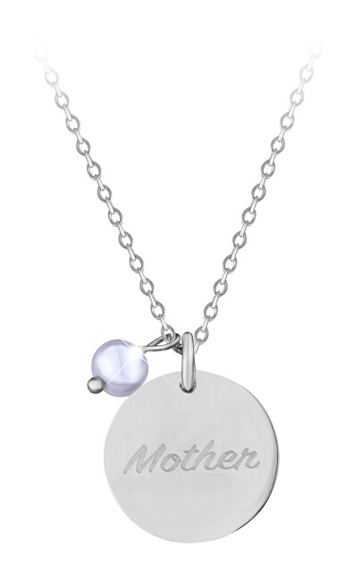 Troli Nežný oceľový náhrdelník s príveskom a perlou Mother