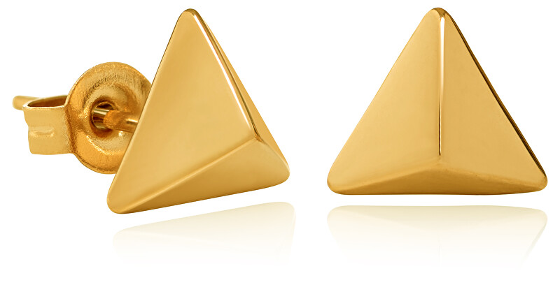 Troli Pozlátené trojuholníkové náušnice z ocele VAAXF063G