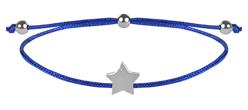 Troli Šnúrkový náramok s hviezdičkou modrá   oceľová