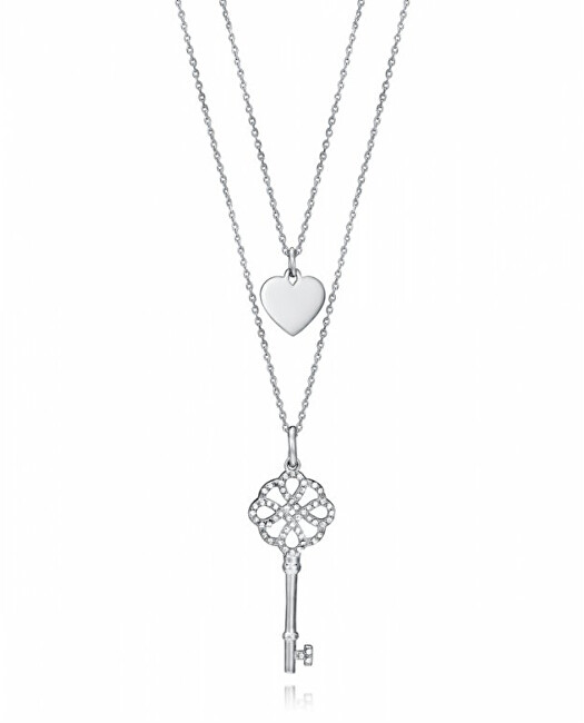 Viceroy Dvojitý oceľový náhrdelník s príveskami Fashion 15063C01010