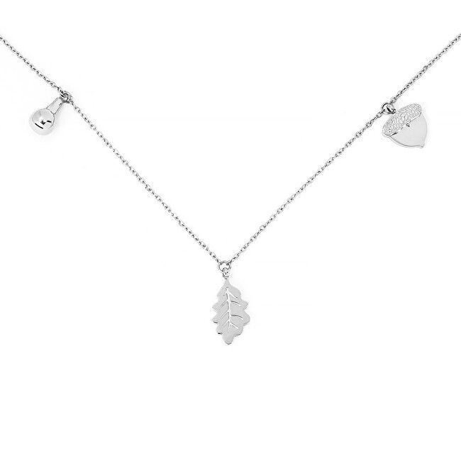 Vuch Moderný oceľový náhrdelník s príveskami Silver Big Oak