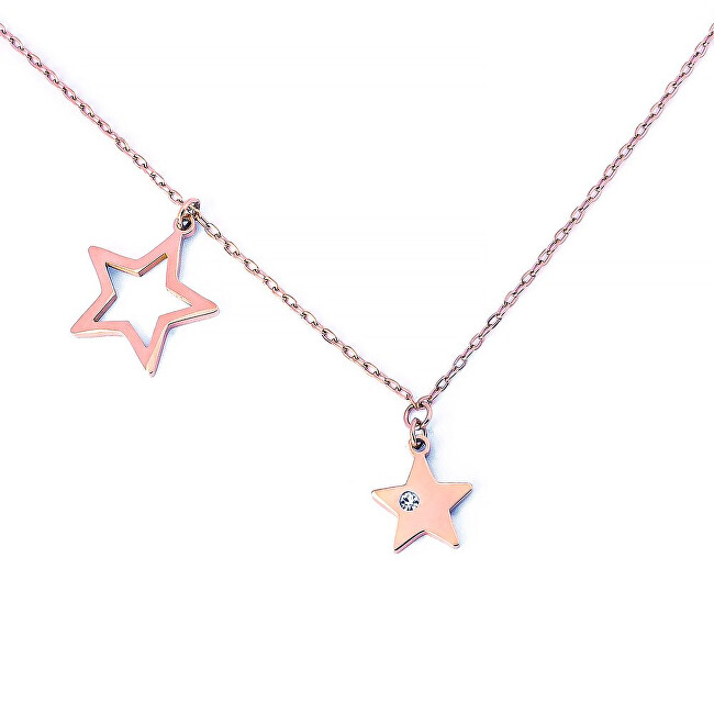 Vuch Štýlový bronzový náhrdelník s hviezdičkami Rose Gold Big Star